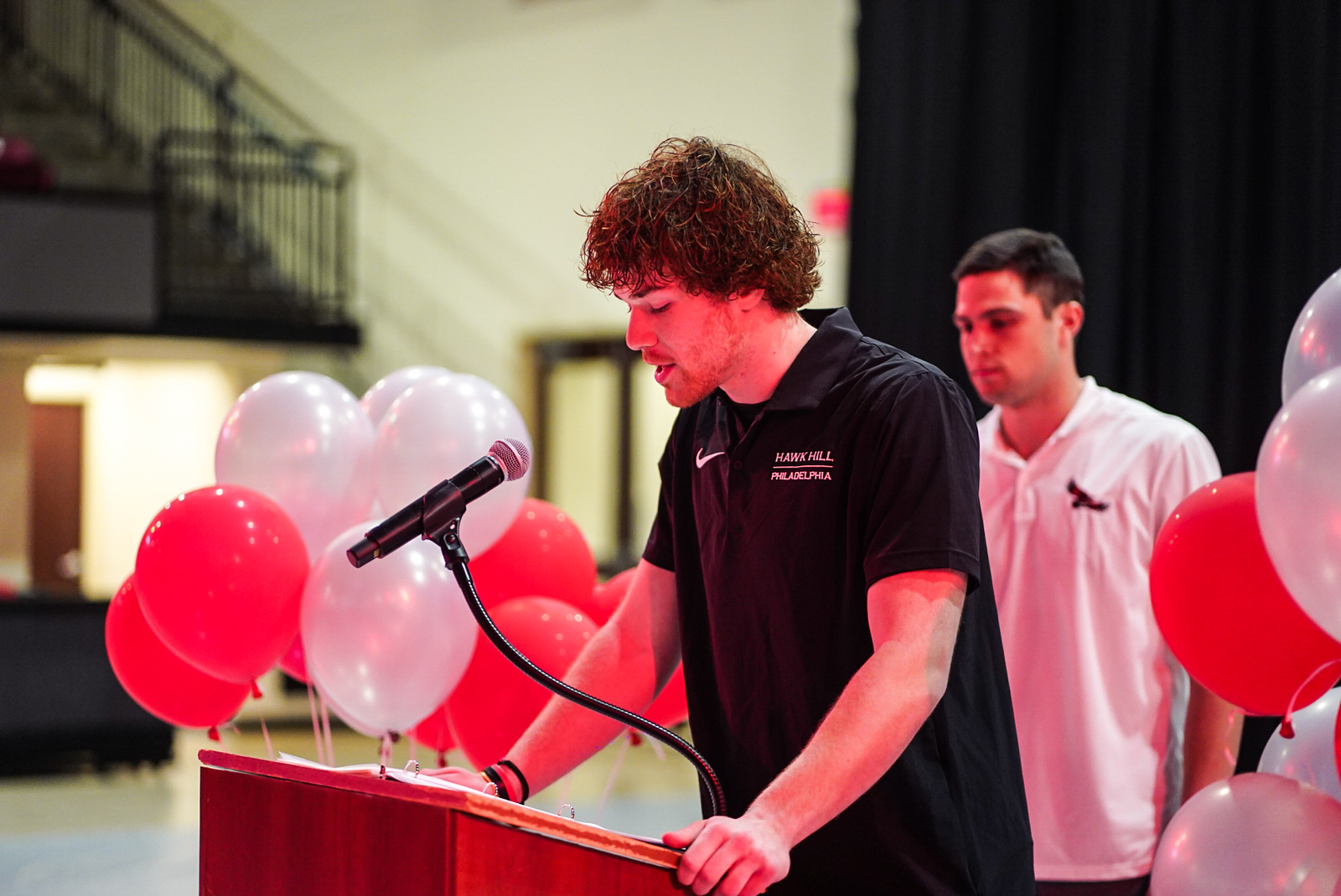  Me presenting a award at the Hawkies ceremony